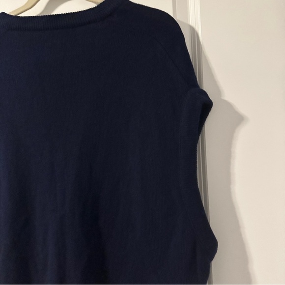 Vintage 80s/90s Eddie Bauer Navy Blue Knit V-Neck Sweater Vest Men’s Size XL - Picture 13 of 15